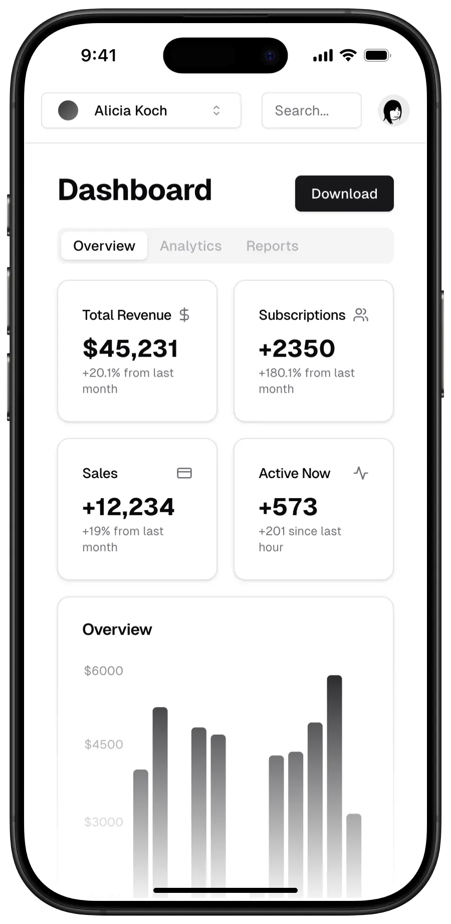 mobile dashboard